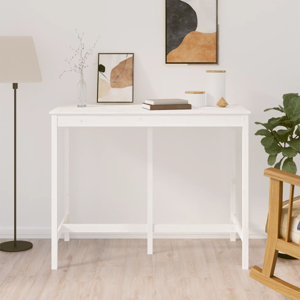Barbord Hvit 140X80X110 Cm Heltre Furu