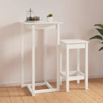 Barbord Hvit 60X60X110 Cm Heltre Furu
