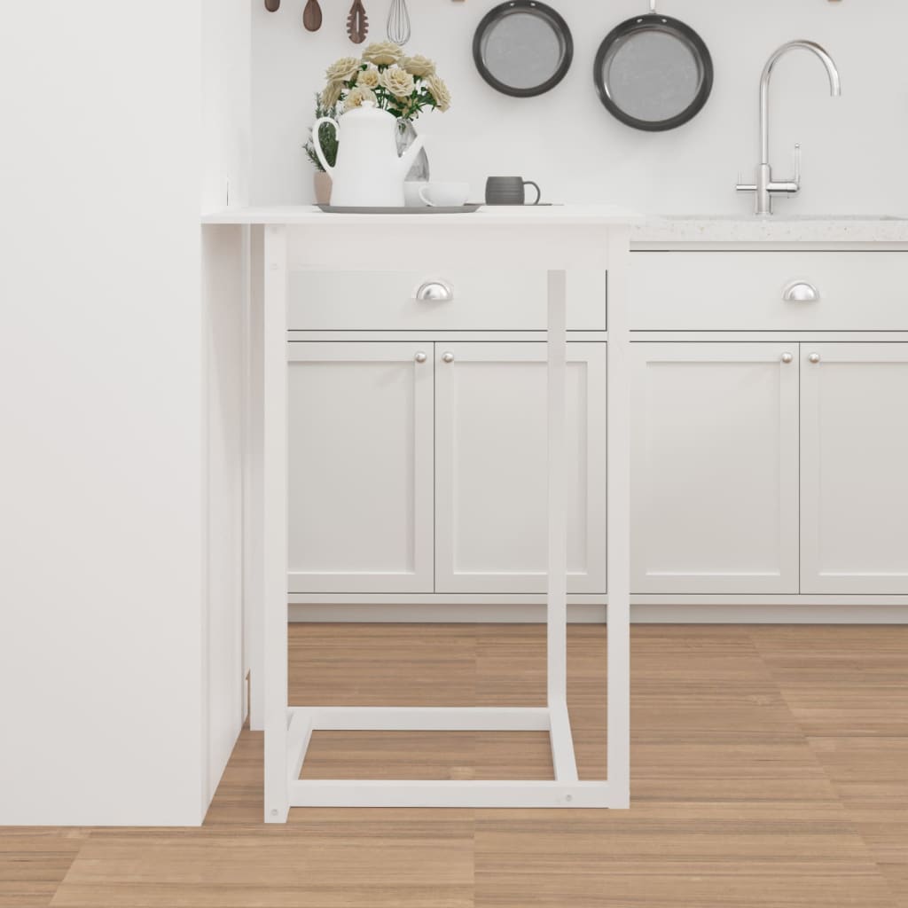 Barbord Hvit 80X80X110 Cm Heltre Furu