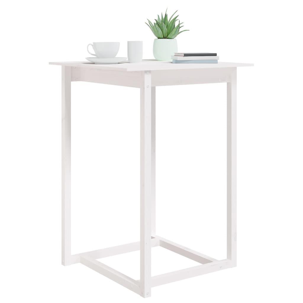 Barbord Hvit 80X80X110 Cm Heltre Furu