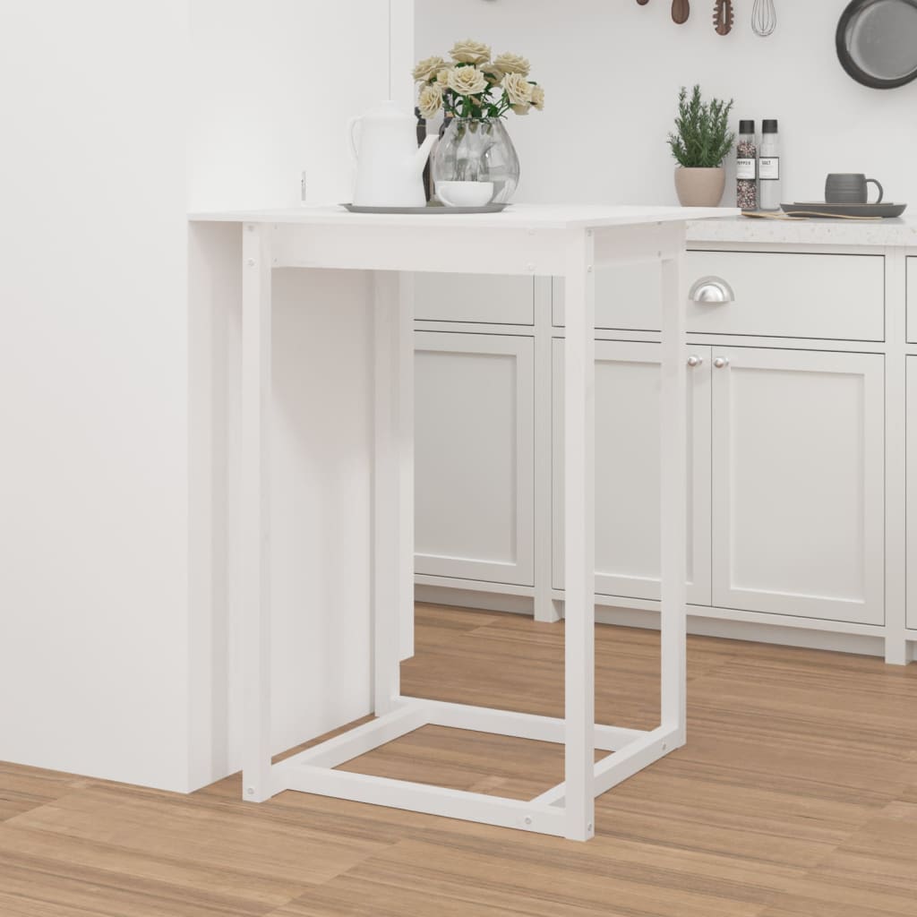 Barbord Hvit 80X80X110 Cm Heltre Furu