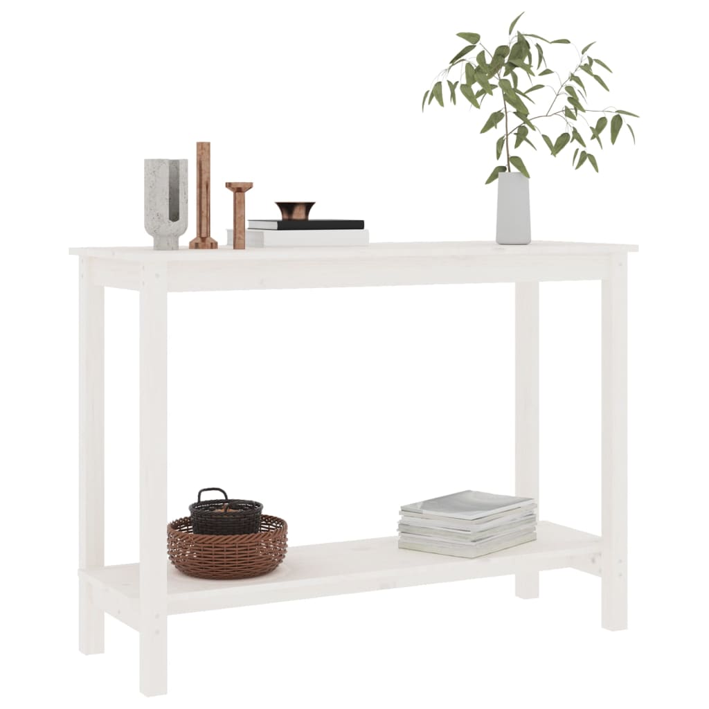 Konsollbord Hvit 110X40X80 Cm Heltre Furu