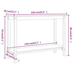 Konsollbord Hvit 110X40X80 Cm Heltre Furu
