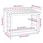 Vedstativ Hvit 108X64,5X78 Cm Heltre Furu