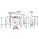 Barsett 9 Deler Hvit Heltre Furu