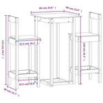 Barsett 3 Deler Hvit Heltre Furu