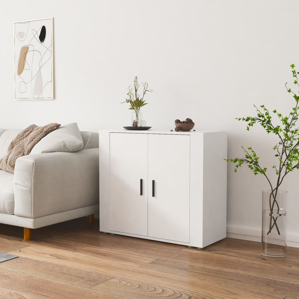 Skjenk Hvit 80X33X70 Cm Konstruert Tre