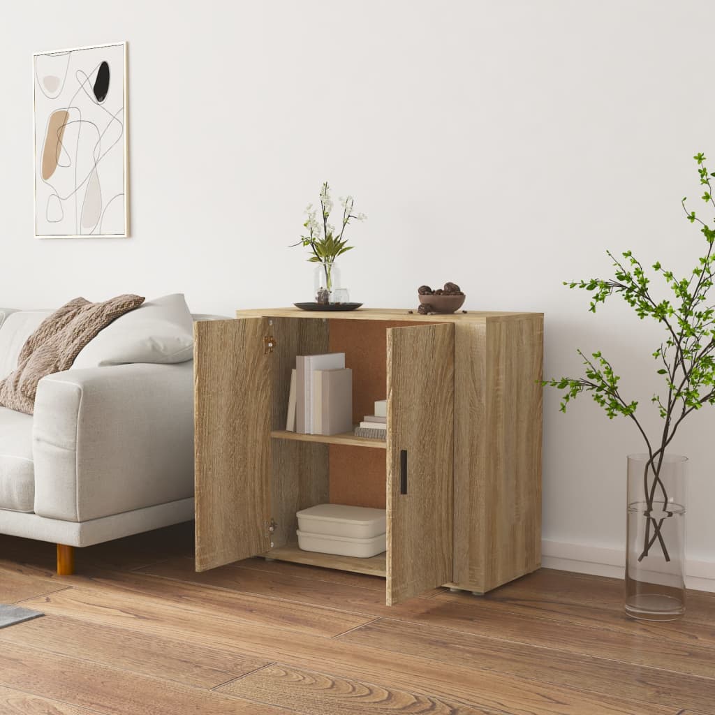 Skjenk Sonoma Eik 80X33X70 Cm Konstruert Tre