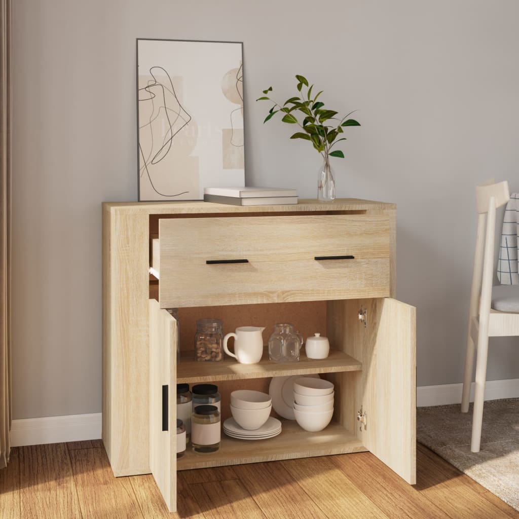 Skjenk Sonoma Eik 80X33X70 Cm Konstruert Tre