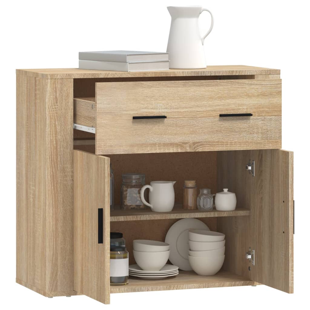 Skjenk Sonoma Eik 80X33X70 Cm Konstruert Tre