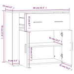 Skjenk Sonoma Eik 80X33X70 Cm Konstruert Tre