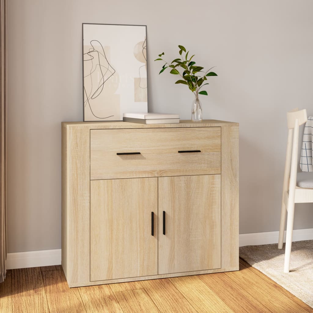 Skjenk Sonoma Eik 80X33X70 Cm Konstruert Tre