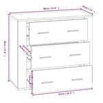 Skjenk Hvit 80X33X70 Cm Konstruert Tre