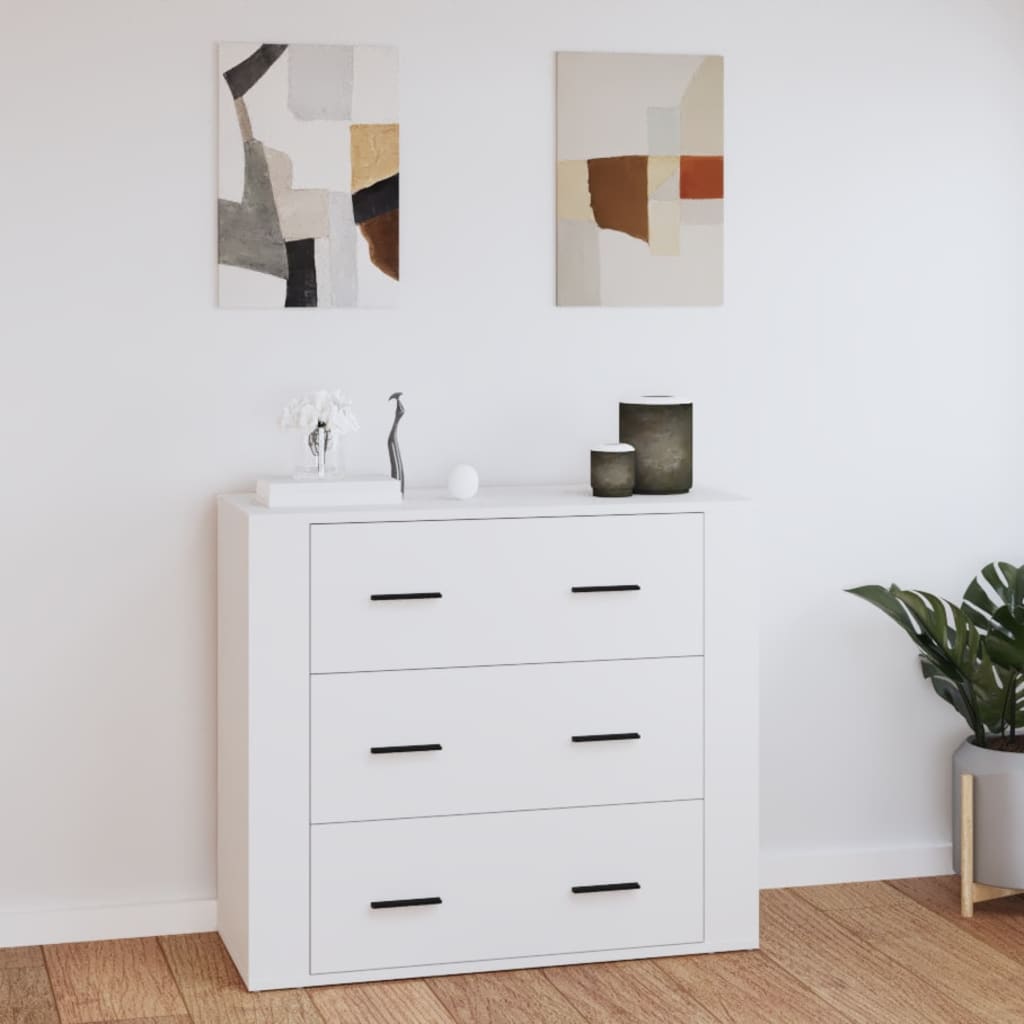 Skjenk Hvit 80X33X70 Cm Konstruert Tre