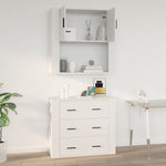 Veggskap Hvit 80X33X80 Cm Konstruert Tre