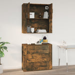 Veggskap Røkt Eik 80X33X80 Cm Konstruert Tre