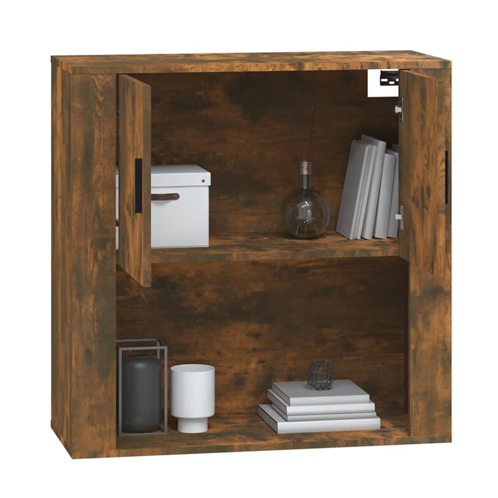 Veggskap Røkt Eik 80X33X80 Cm Konstruert Tre