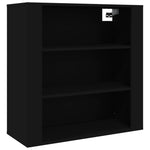 Veggskap Svart 80X33X80 Cm Konstruert Tre