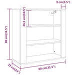 Veggskap Svart 80X33X80 Cm Konstruert Tre