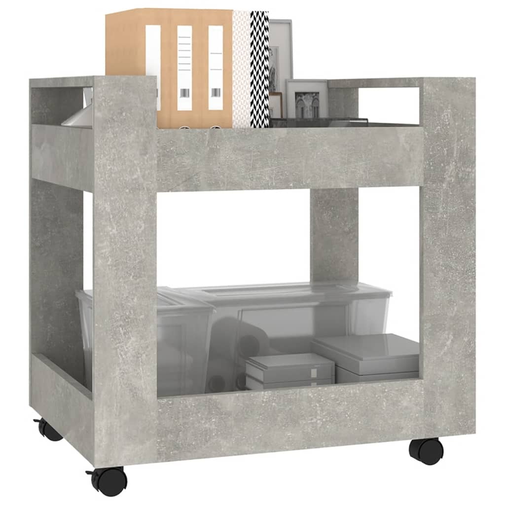 Tralle Til Skrivebord Betonggrå 60X45X60 Cm Konstruert Tre