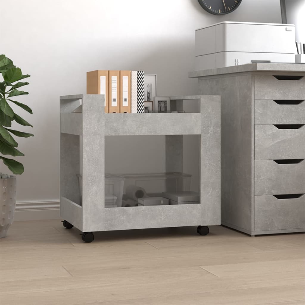 Tralle Til Skrivebord Betonggrå 60X45X60 Cm Konstruert Tre