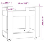 Tralle Til Skrivebord Røkt Eik 60X45X60 Cm Konstruert Tre