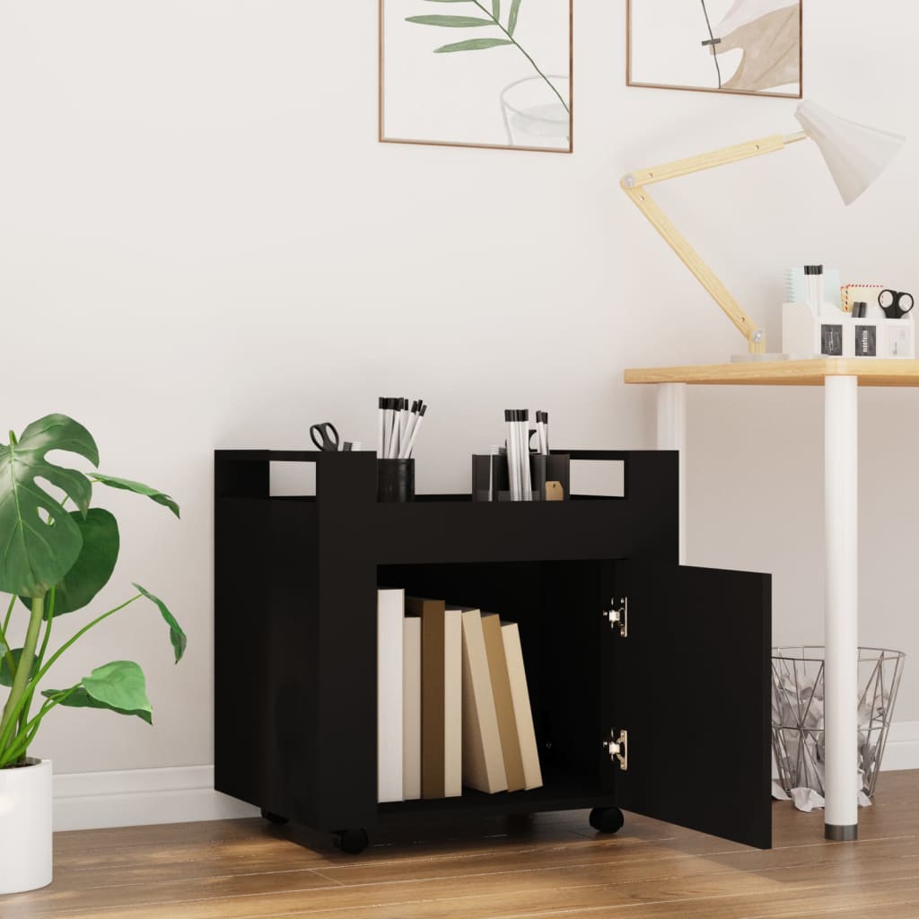 Tralle Til Skrivebord Svart 60X45X60 Cm Konstruert Tre