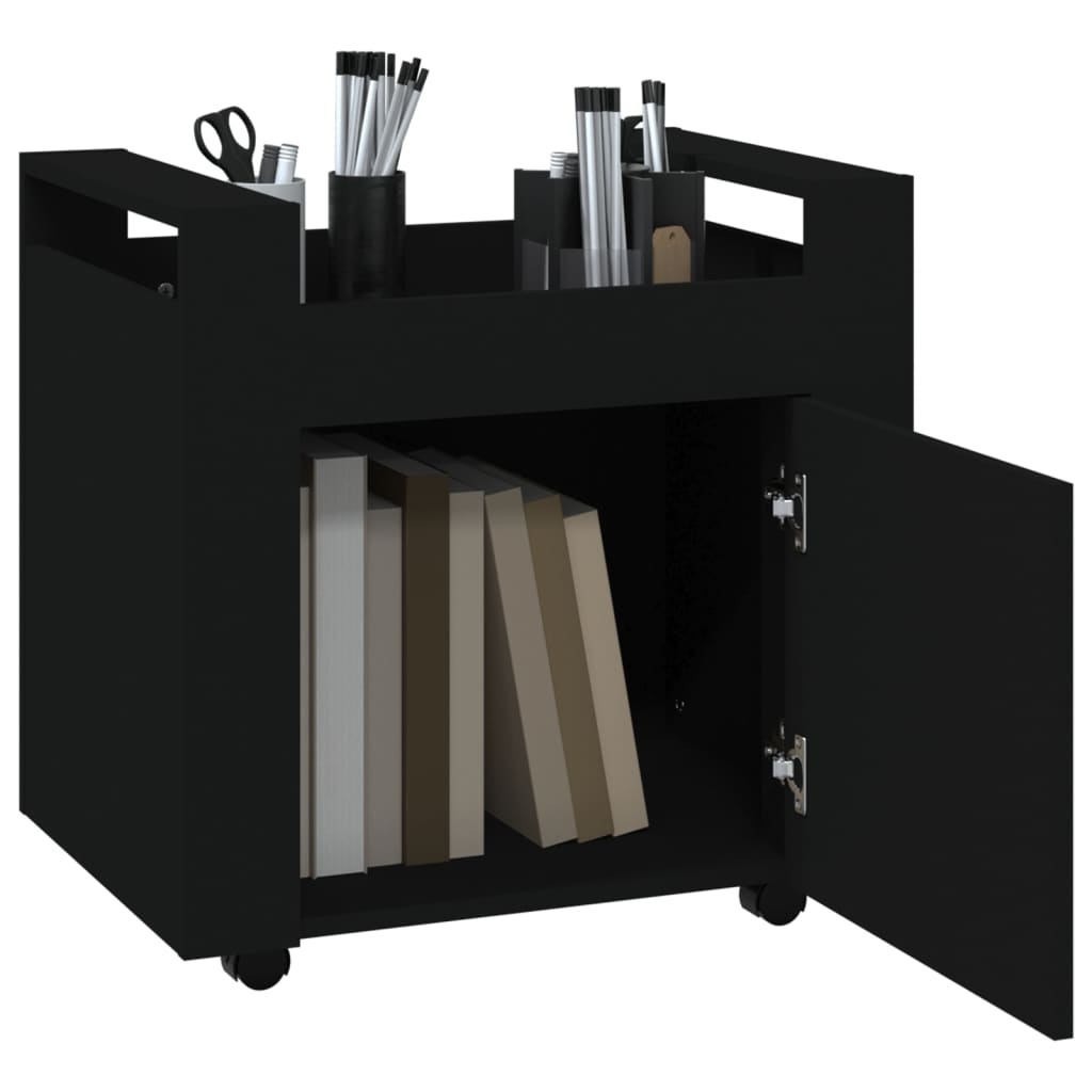 Tralle Til Skrivebord Svart 60X45X60 Cm Konstruert Tre