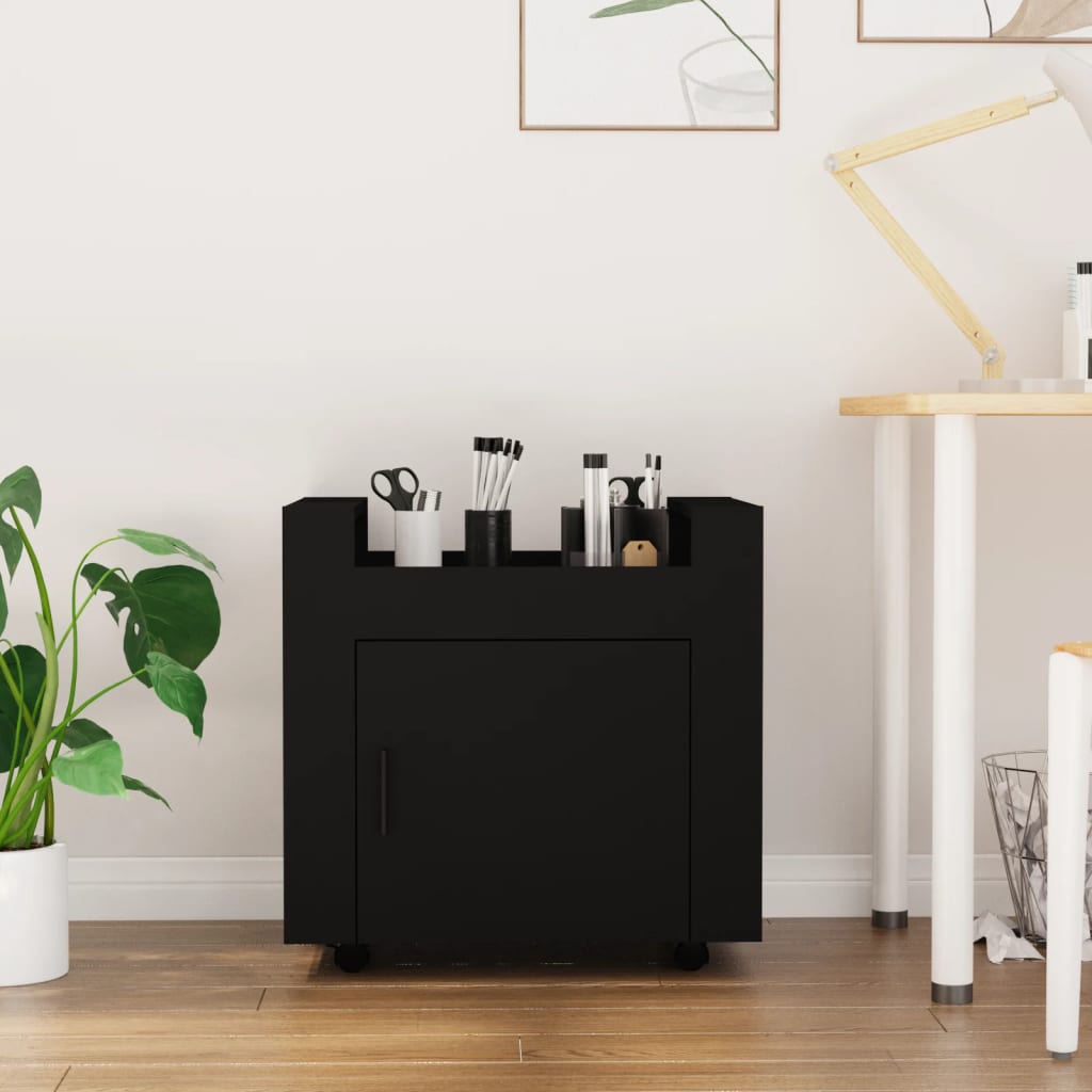 Tralle Til Skrivebord Svart 60X45X60 Cm Konstruert Tre
