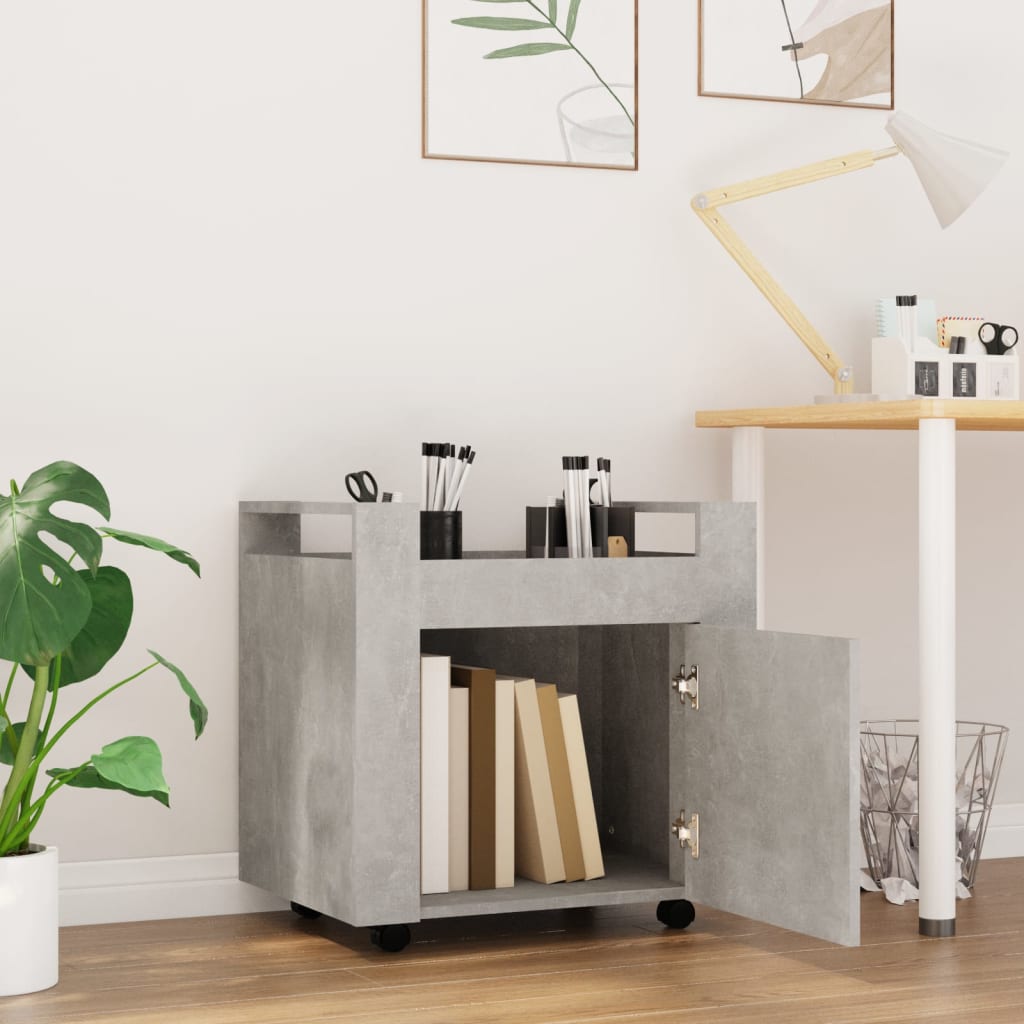 Tralle Til Skrivebord Betonggrå 60X45X60 Cm Konstruert Tre