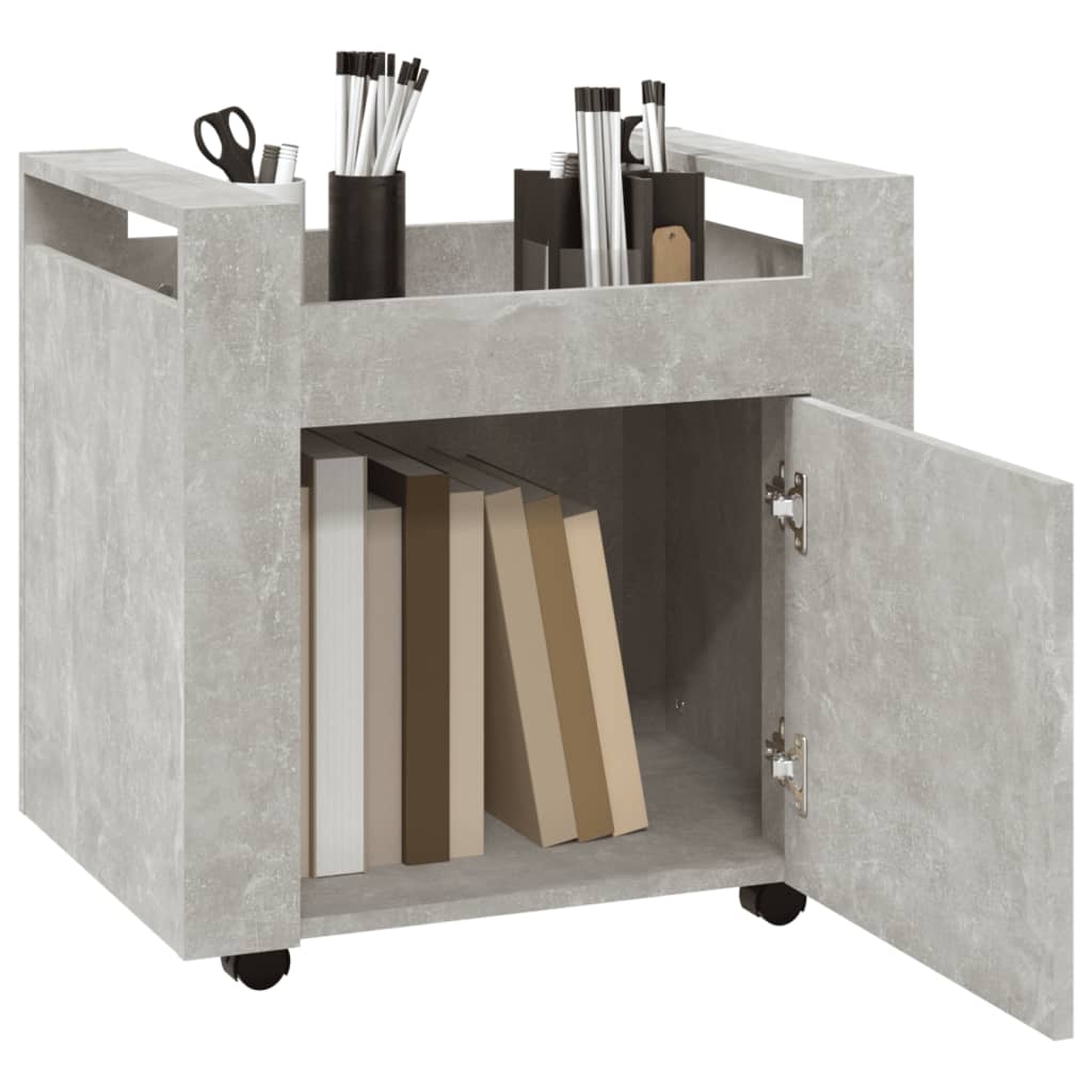 Tralle Til Skrivebord Betonggrå 60X45X60 Cm Konstruert Tre