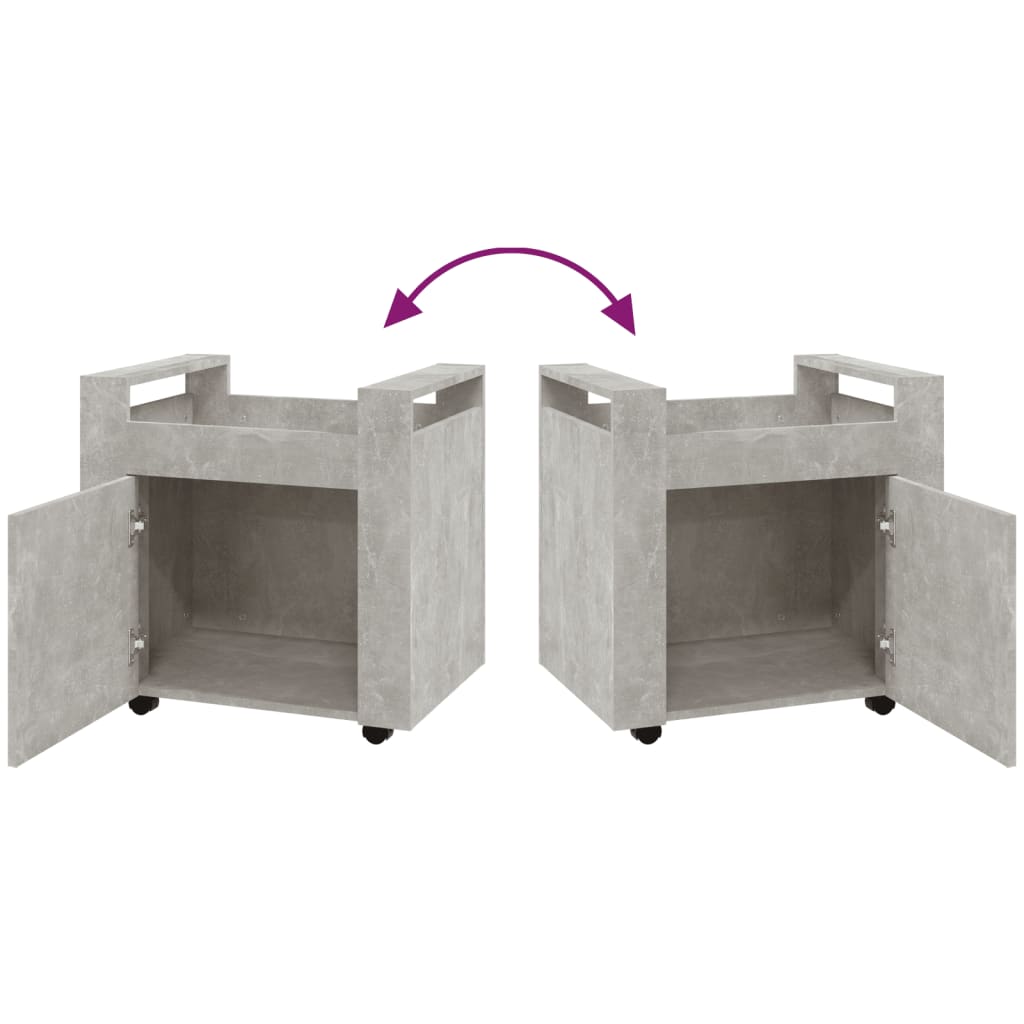Tralle Til Skrivebord Betonggrå 60X45X60 Cm Konstruert Tre