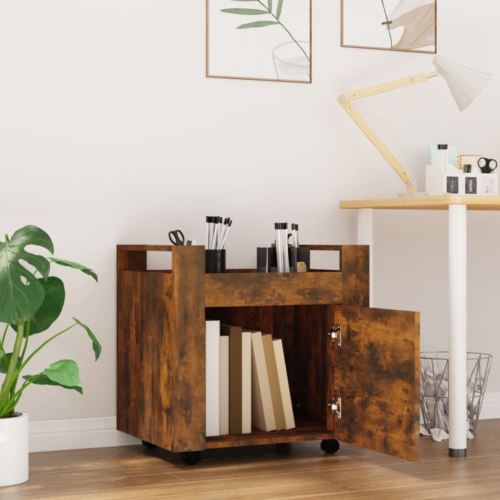 Tralle Til Skrivebord Røkt Eik 60X45X60 Cm Konstruert Tre