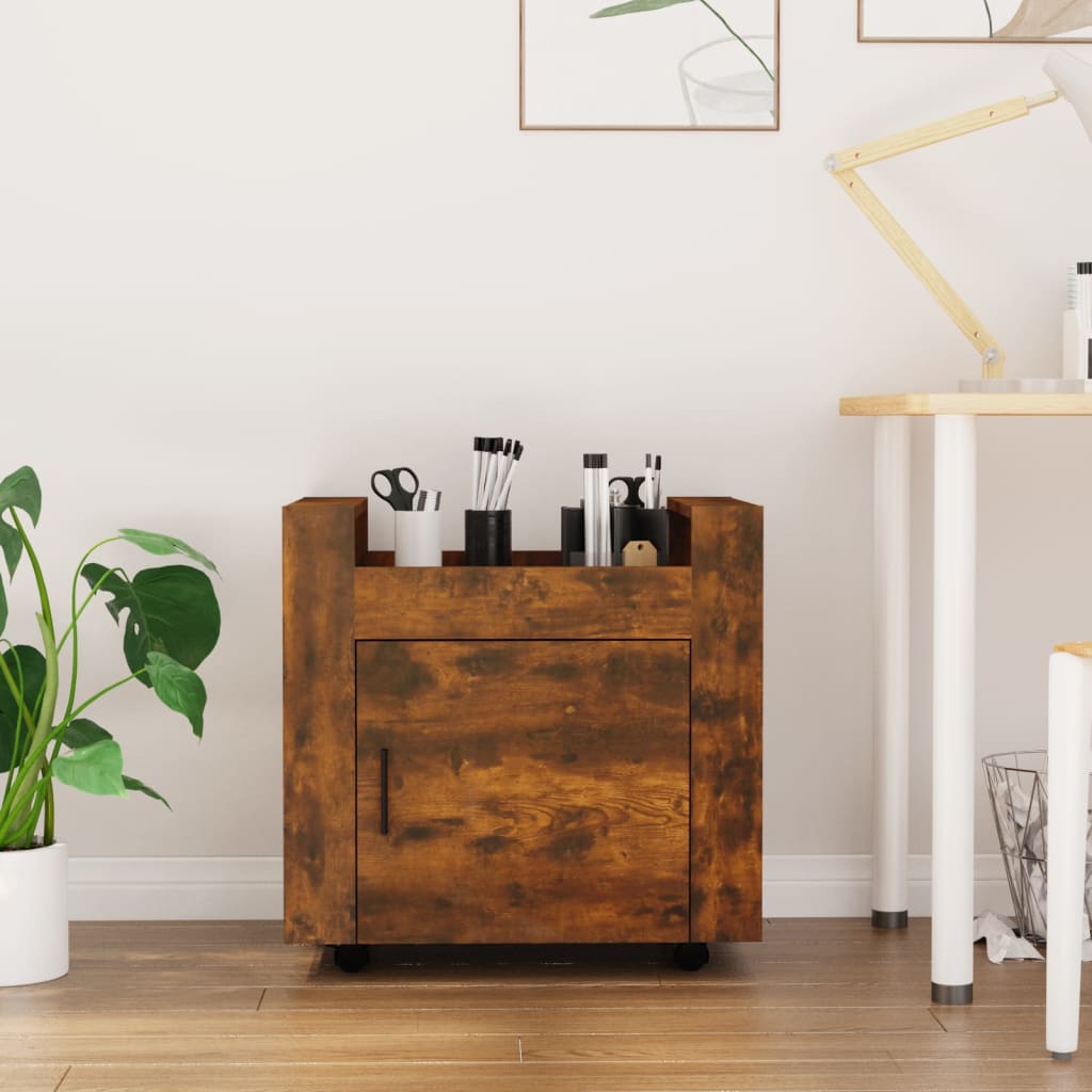 Tralle Til Skrivebord Røkt Eik 60X45X60 Cm Konstruert Tre