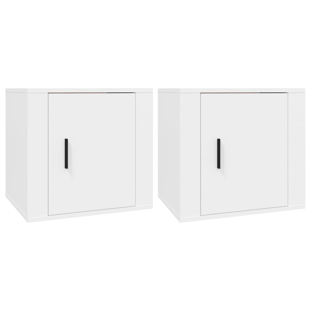 Nattbord 2 Stk Hvit 50X39X47 Cm
