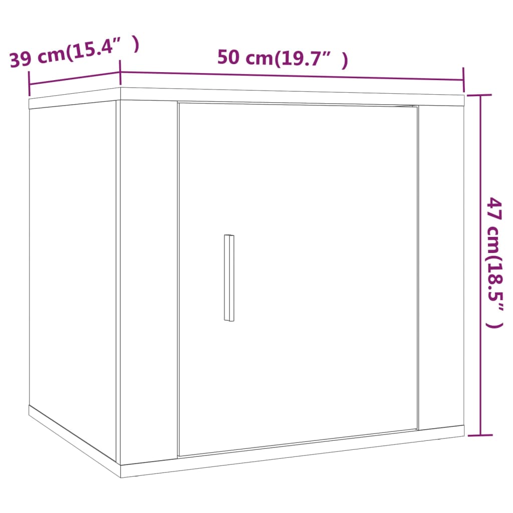 Nattbord 2 Stk Hvit 50X39X47 Cm