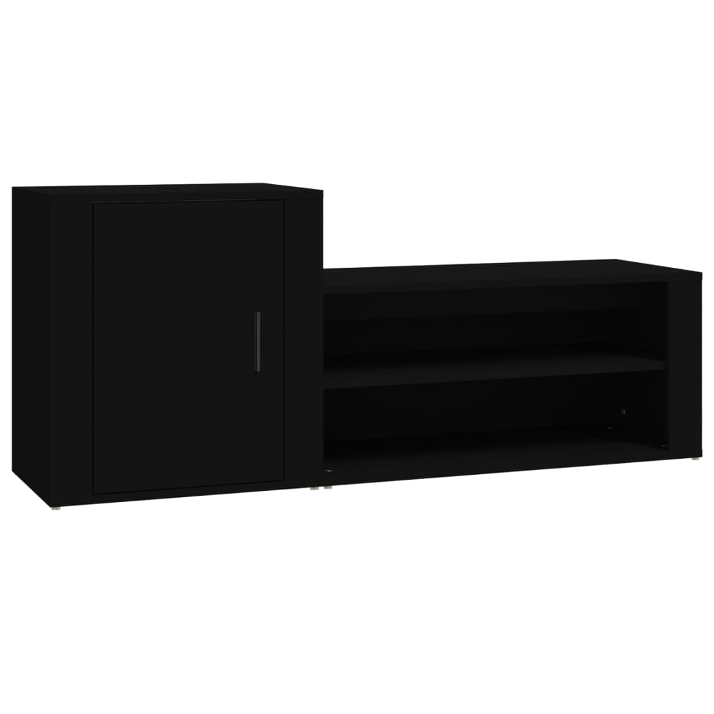 Skoskap Svart 130X35X54 Cm Konstruert Tre