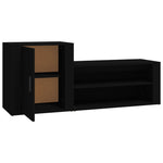Skoskap Svart 130X35X54 Cm Konstruert Tre