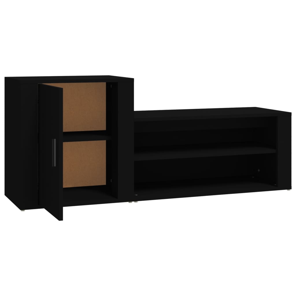 Skoskap Svart 130X35X54 Cm Konstruert Tre