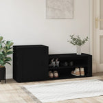 Skoskap Svart 130X35X54 Cm Konstruert Tre