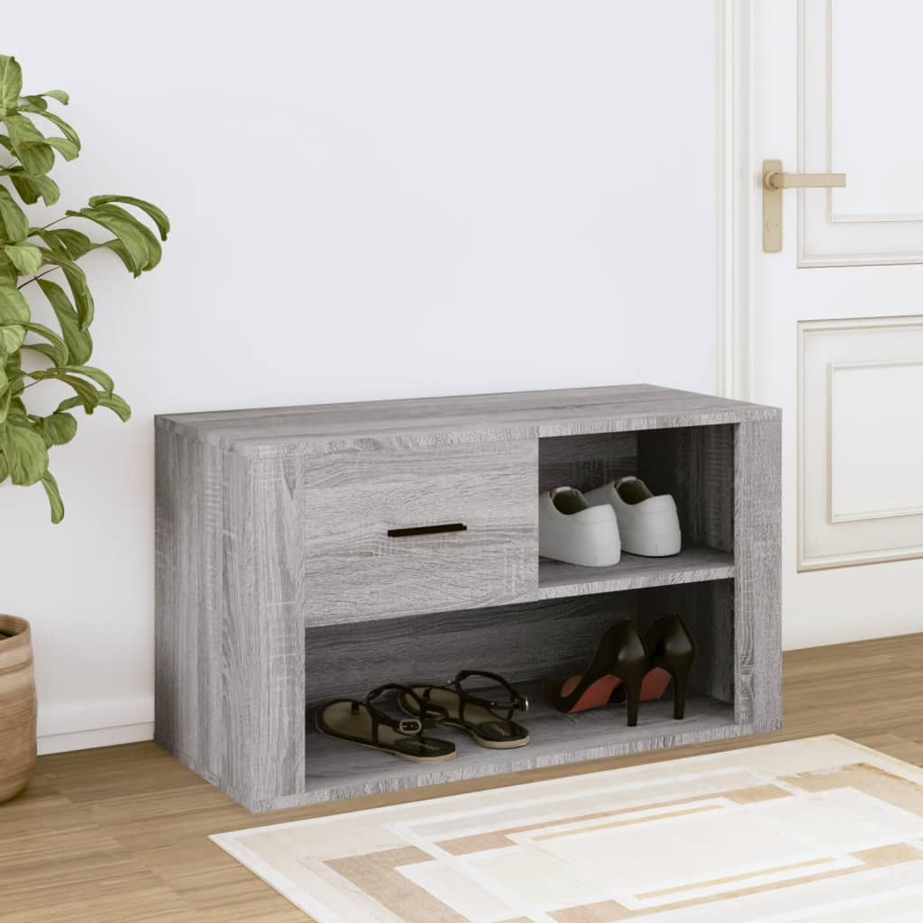 Skoskap Grå Sonoma 80X35X45 Cm Konstruert Tre