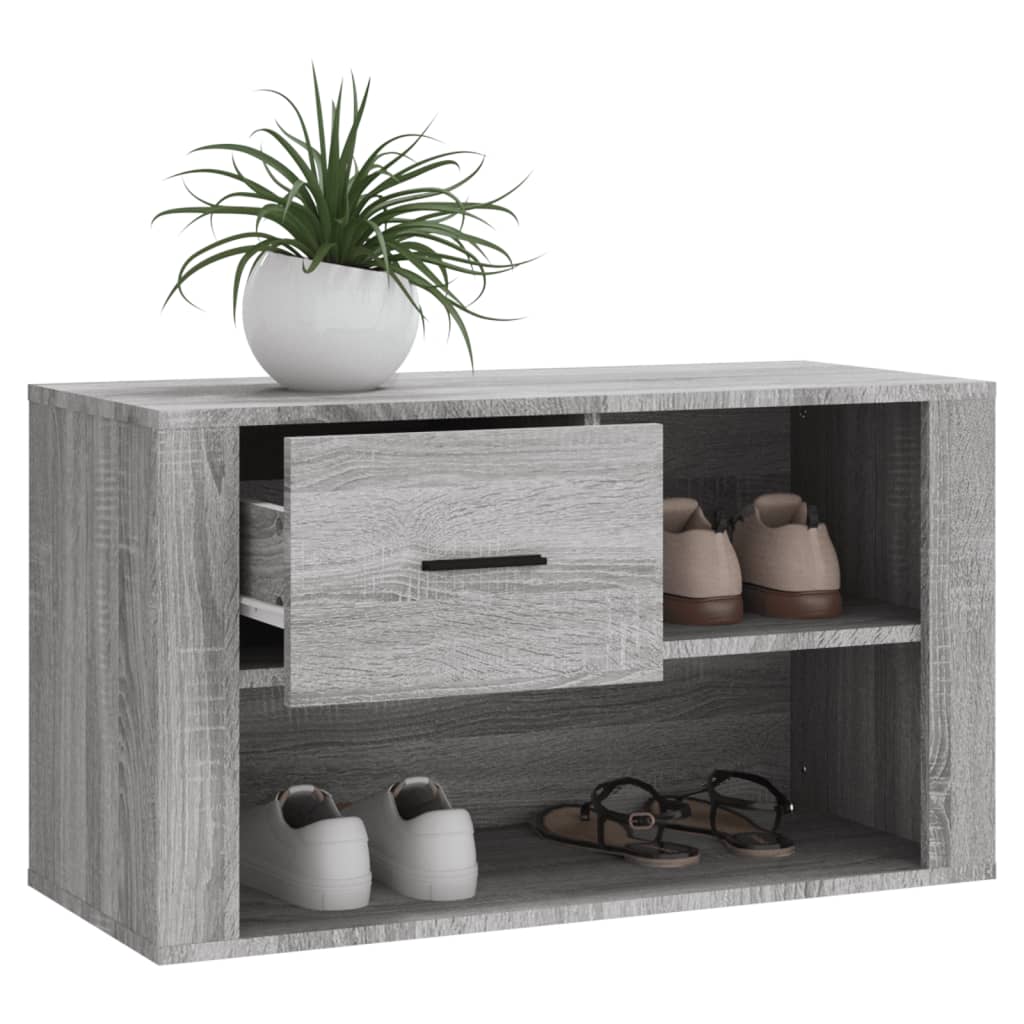 Skoskap Grå Sonoma 80X35X45 Cm Konstruert Tre