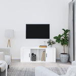 Tv-Benk Høyglans Hvit 100X35X40 Cm Konstruert Tre