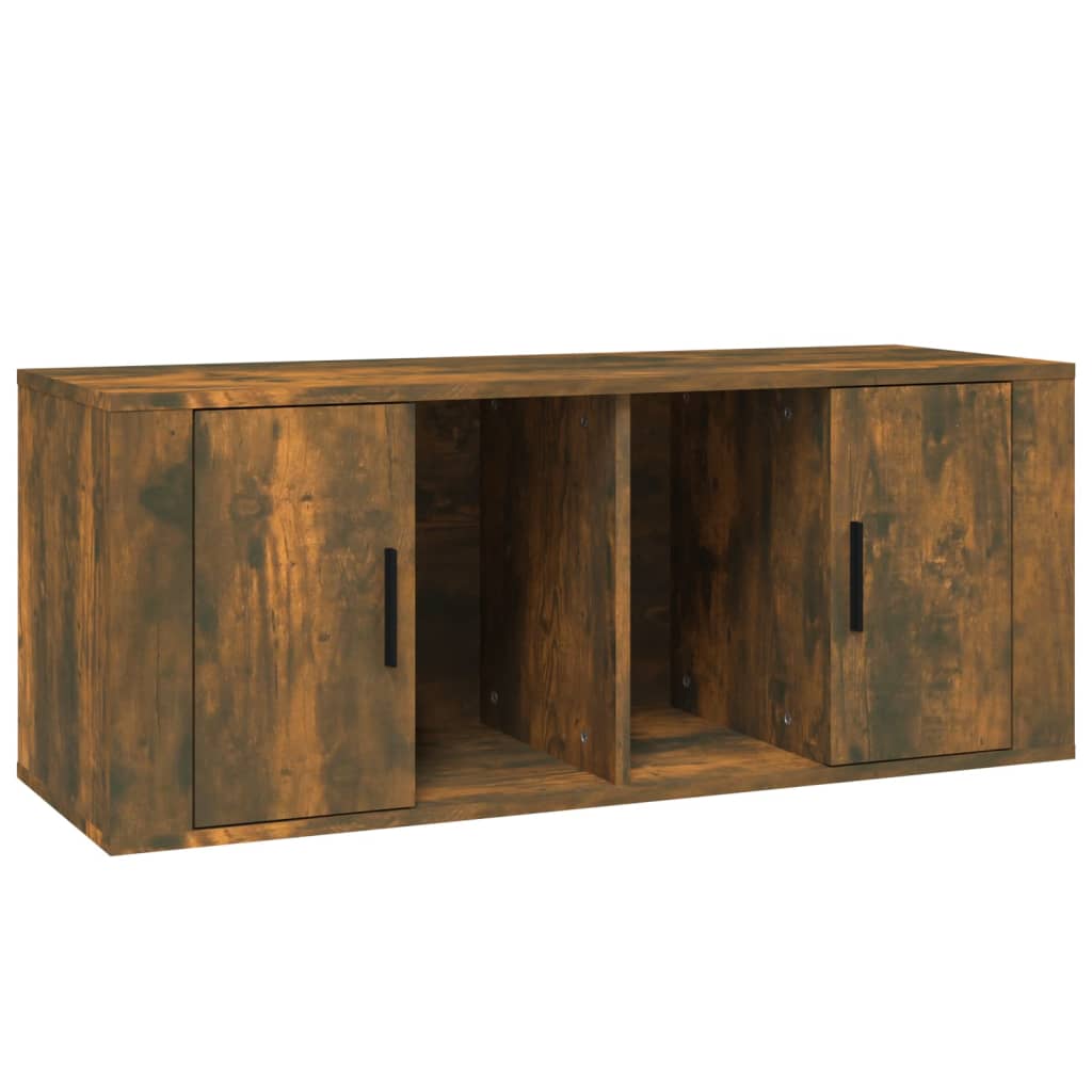 Tv-Benk Røkt Eik 100X35X40 Cm Konstruert Tre