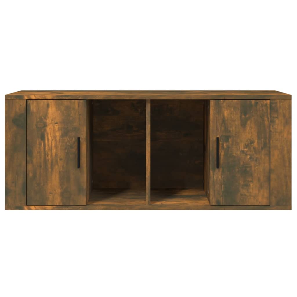 Tv-Benk Røkt Eik 100X35X40 Cm Konstruert Tre