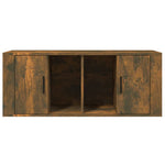 Tv-Benk Røkt Eik 100X35X40 Cm Konstruert Tre