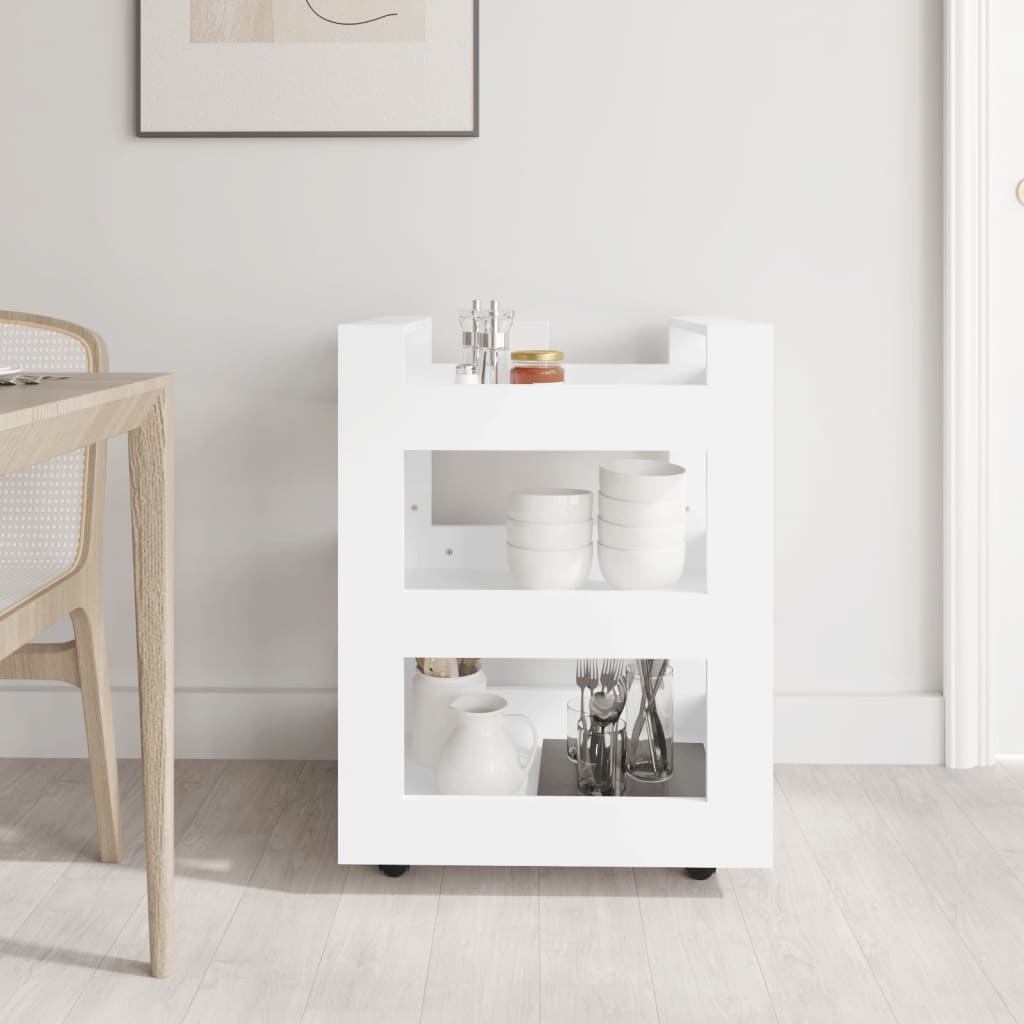 Kjøkkentralle Hvit 60X45X80 Cm Konstruert Tre