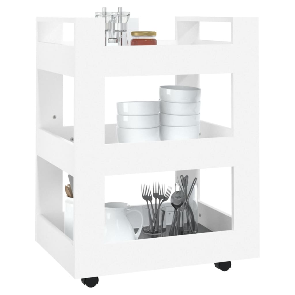 Kjøkkentralle Hvit 60X45X80 Cm Konstruert Tre