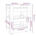 Kjøkkentralle Hvit 60X45X80 Cm Konstruert Tre