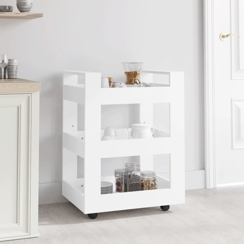 Kjøkkentralle Hvit 60X45X80 Cm Konstruert Tre